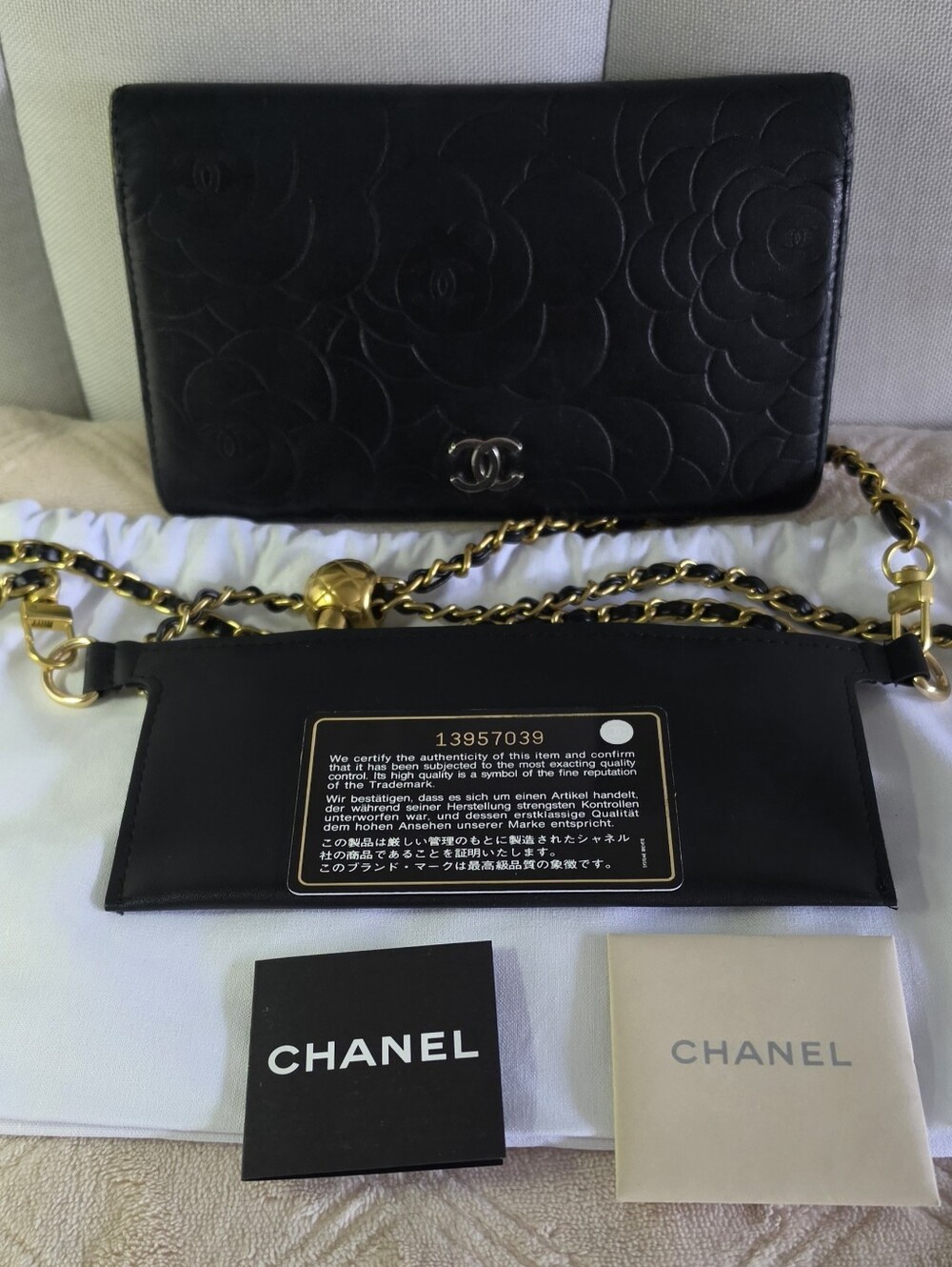 Authentic CHANEL Black Leather Wallet/Clutch - Picture 3 of 17